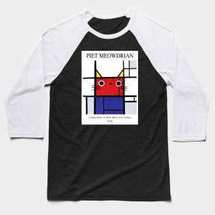 Meowdrian Baseball T-Shirt